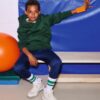 Green children's hoodie Authentic Russell