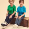 Green children's t-shirt in combed cotton Fruit of the Loom