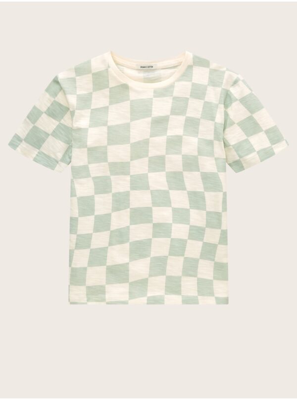 Green-cream checkered t-shirt for boys Tom Tailor - Boys