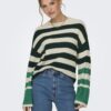 Green-cream women's striped sweater JDY Drea - Women's