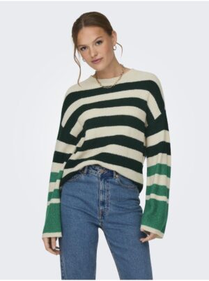 Green-cream women's striped sweater JDY Drea - Women's