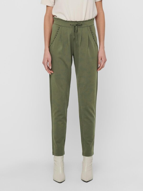 Green cropped trousers with tie JDY Catia - Women's