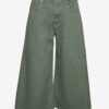 Green cropped wide-leg jeans VERO MODA Clive - Women