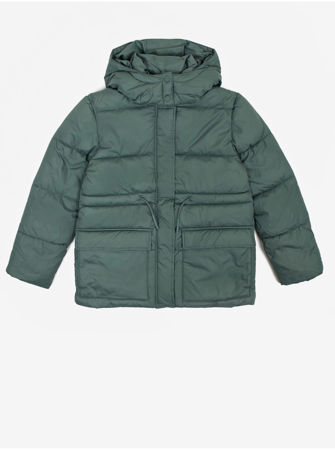 Green girls' quilted winter jacket with detachable hood Tom Tailor - Girls