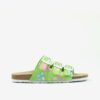 Green girly floral slippers Richter - Girls