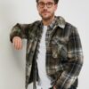 Green men's plaid shirt jacket LERROS - Men