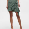 Green polka dot short wrap skirt with ruffle ONLY Olivia