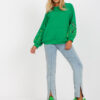 Green sweatshirt without hood with embroidery RUE PARIS