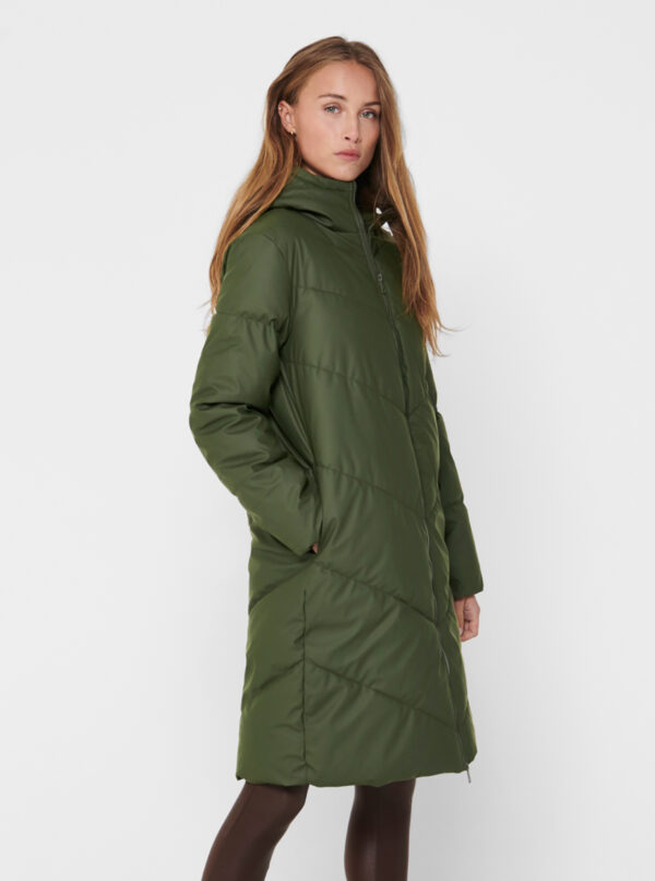 Green winter stitch coat Jacqueline de Yong