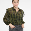 Green women's blouse with collar ORSAY - Women's