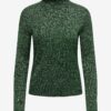 Green women's brindle turtleneck sweater JDY Novalee - Women