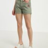 Green women's denim shorts CAMAIEU - Women's