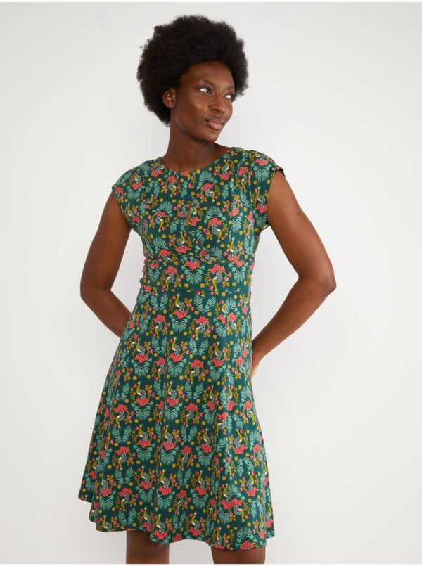 Green women's floral dress Blutsgeschwister Ringelreih - Women