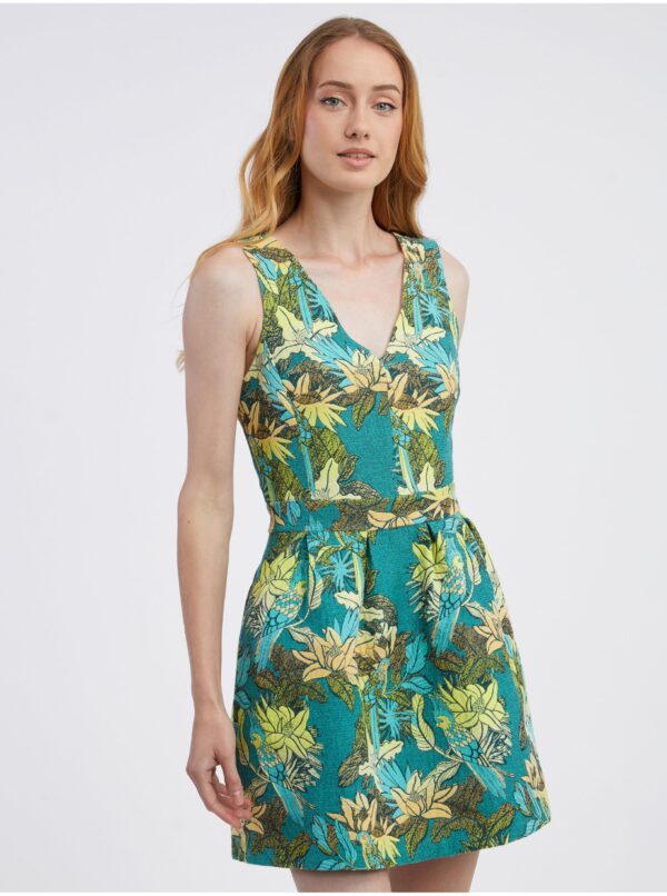 Green women's floral dress CAMAIEU - Women's