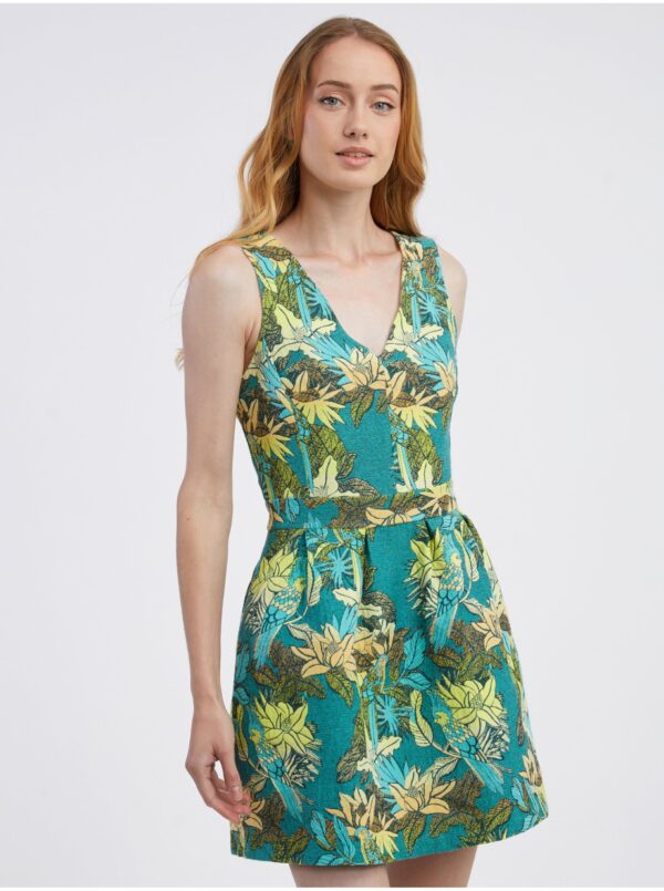 Green women's floral dress CAMAIEU - Women's
