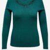 Green women's long sleeve T-shirt ONLY CARMAKOMA New Kira - Women