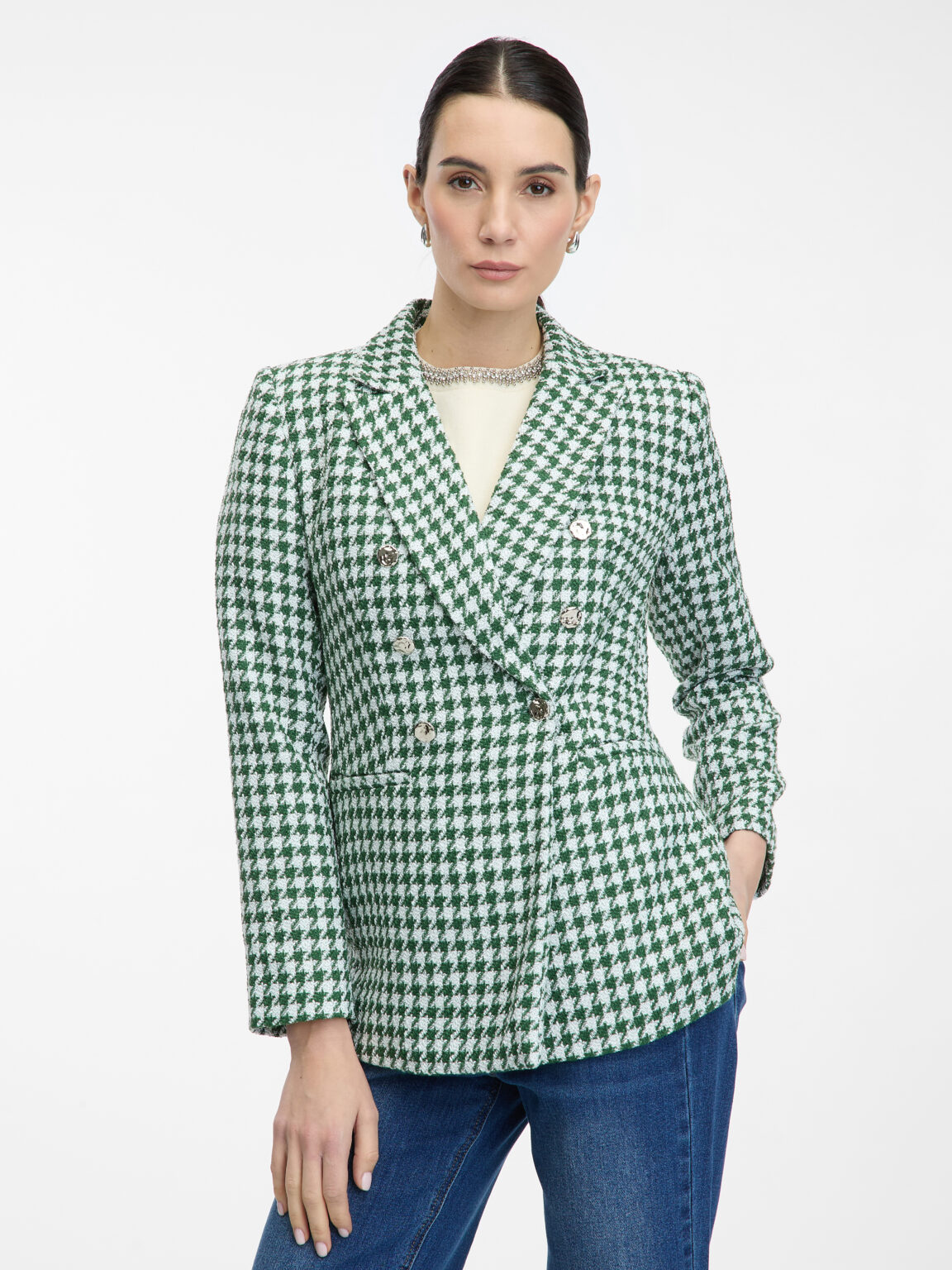 Green women's patterned blazer ORSAY - Women's