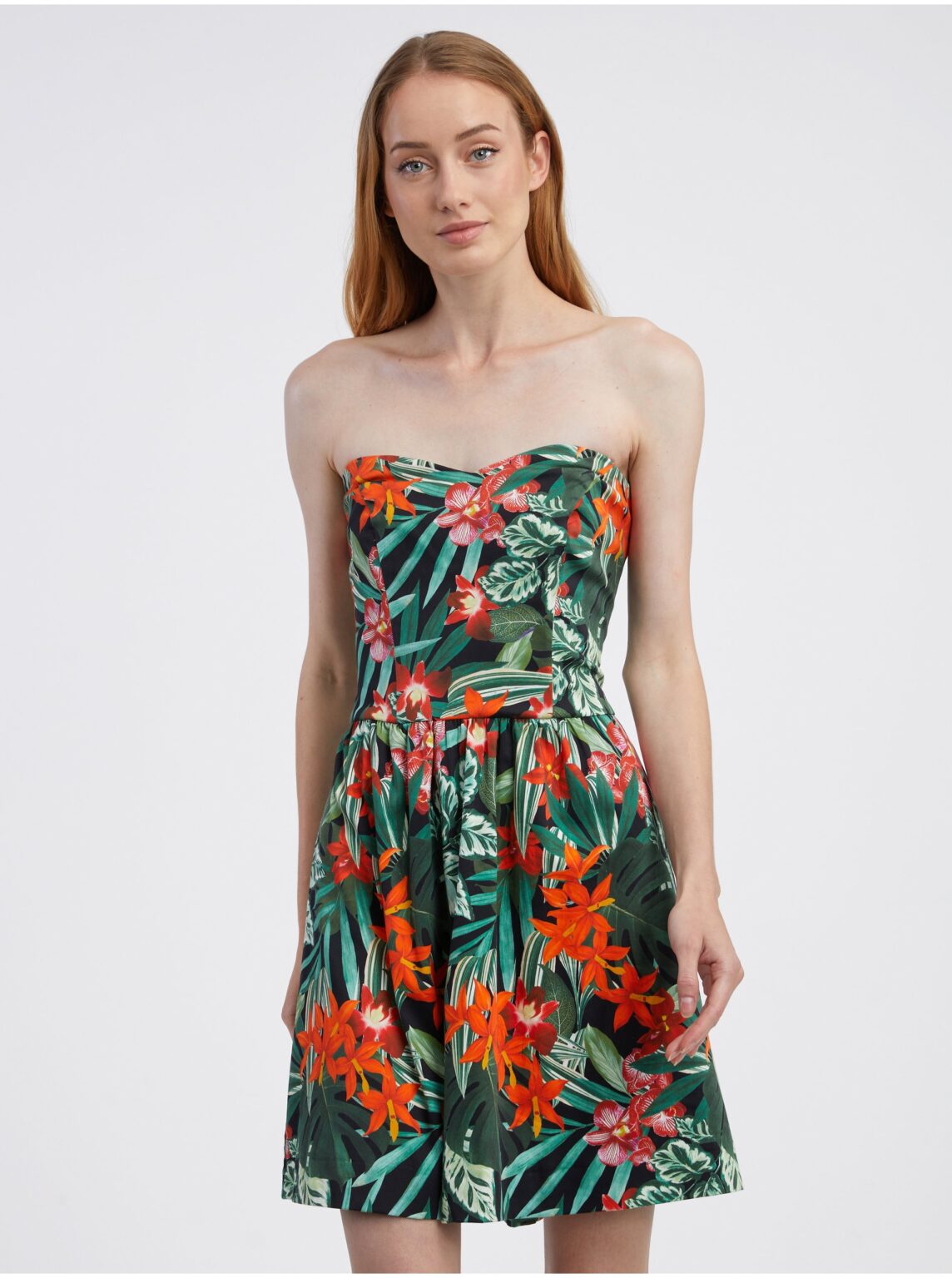 Green women's patterned dress CAMAIEU - Women's