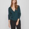 Green women's ribbed cardigan VILA Comfy - Women's