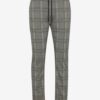 Grey Checkered Pants Blend - Men