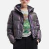 Grey Ladies Quilted Jacket with Metallic Reflections Desigual Re - Women