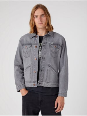 Grey Men's Denim Jacket Wrangler Icons - Men