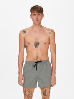 Grey Mens Swimwear ONLY & SONS Ted - Men