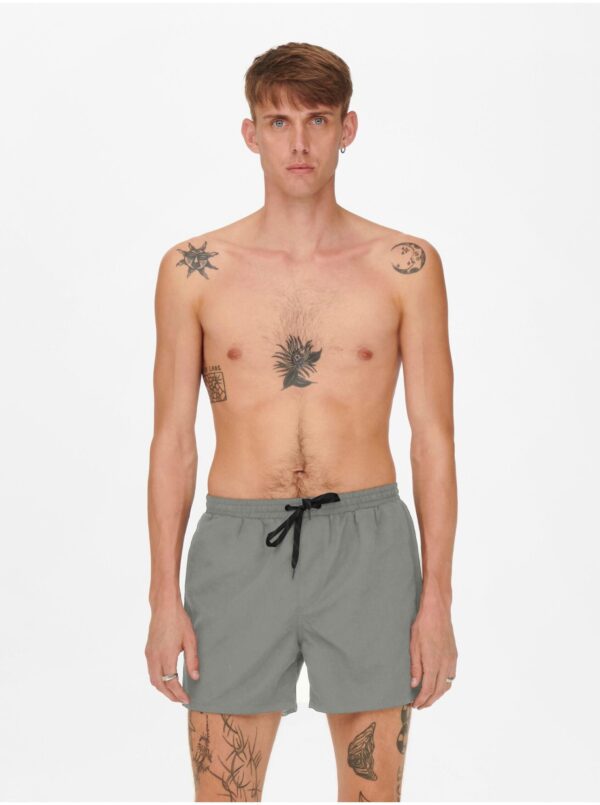 Grey Mens Swimwear ONLY & SONS Ted - Men