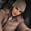 Grey and beige chenille cap GABY 2023 OLAVOGA