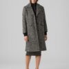 Grey-black women's patterned coat AWARE by VERO MODA Gaida - Ladies