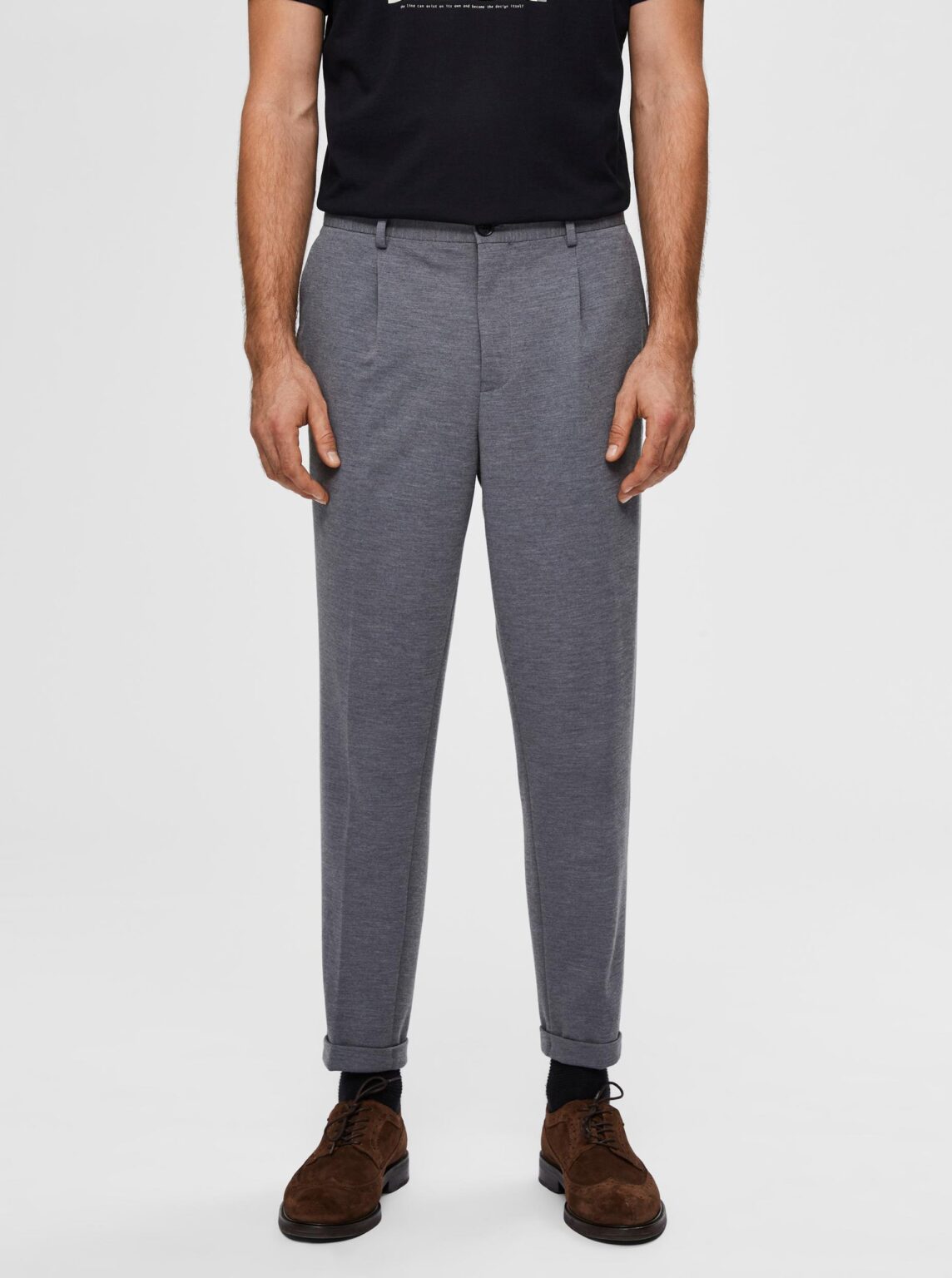 Grey cropped trousers Selected Homme-Jim - Men's