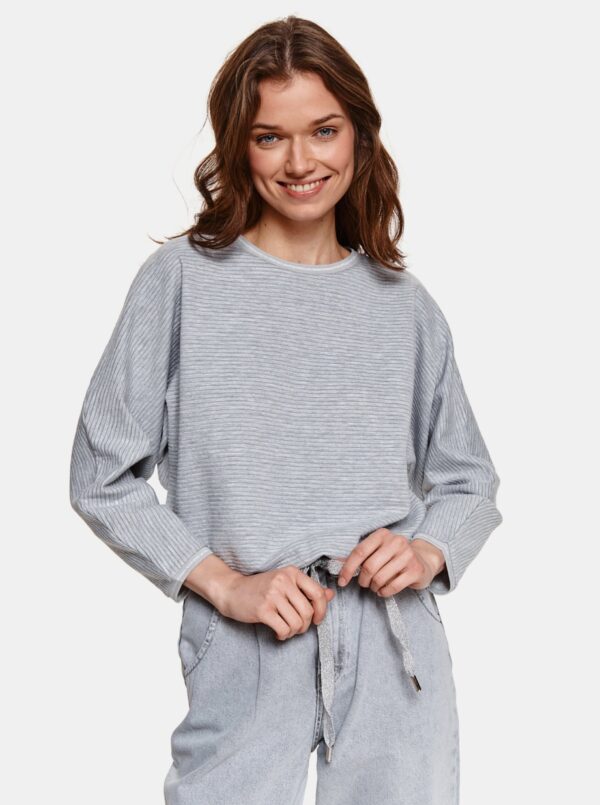 Grey hoodie with tie TOP SECRET - Women's