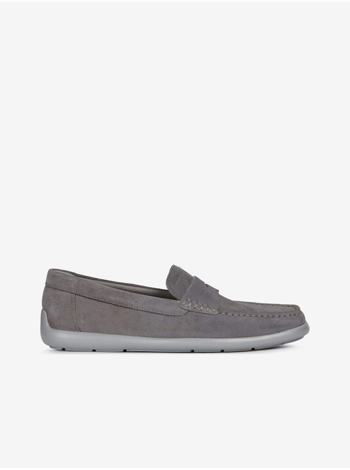 Grey men's leather loafers Geox Devan - Men