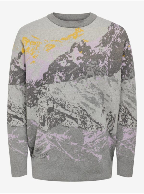 Grey men's patterned sweater ONLY & SONS Maxin - Men's