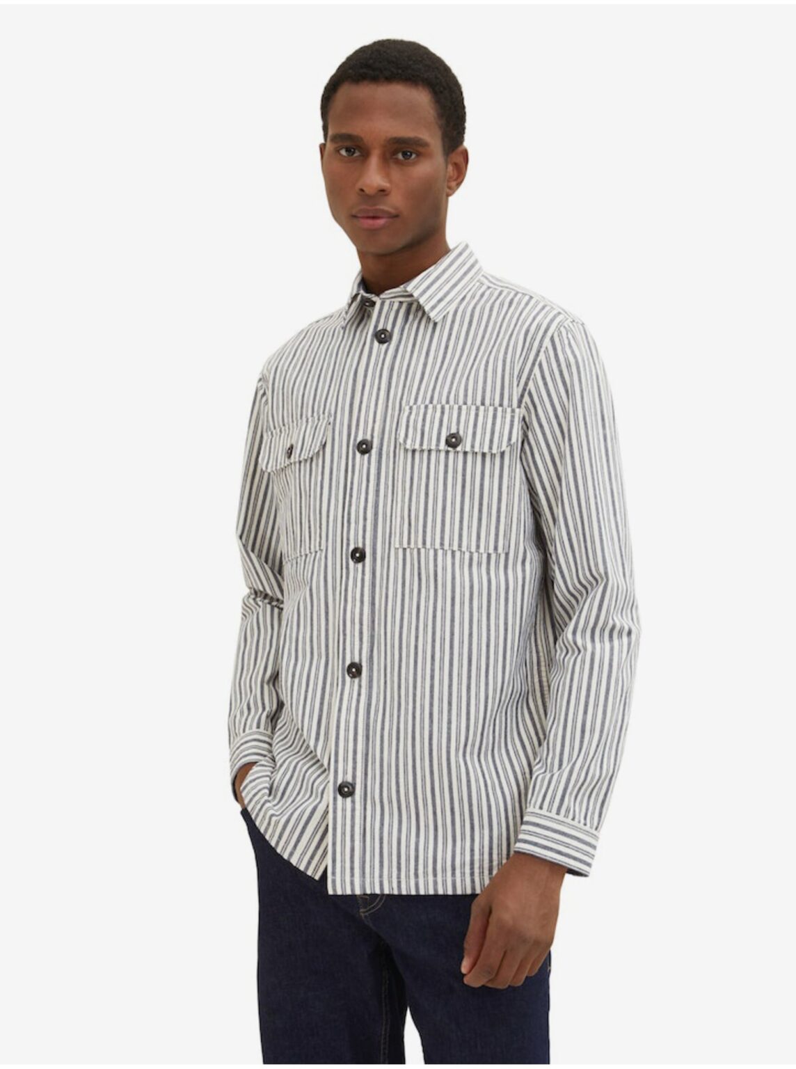 Grey men's striped shirt Tom Tailor - Men's