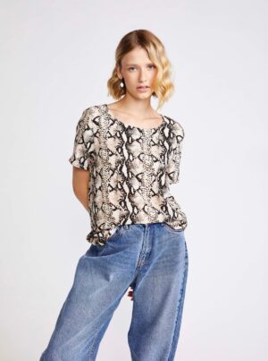 Grey patterned blouse VERO MODA Easy - Women