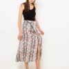 Grey patterned skirt with slit CAMAIEU - Women