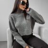 Grey turtleneck LEILA 2023 OLAVOGA