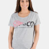 Grey women's T-shirt with SAM 73 print