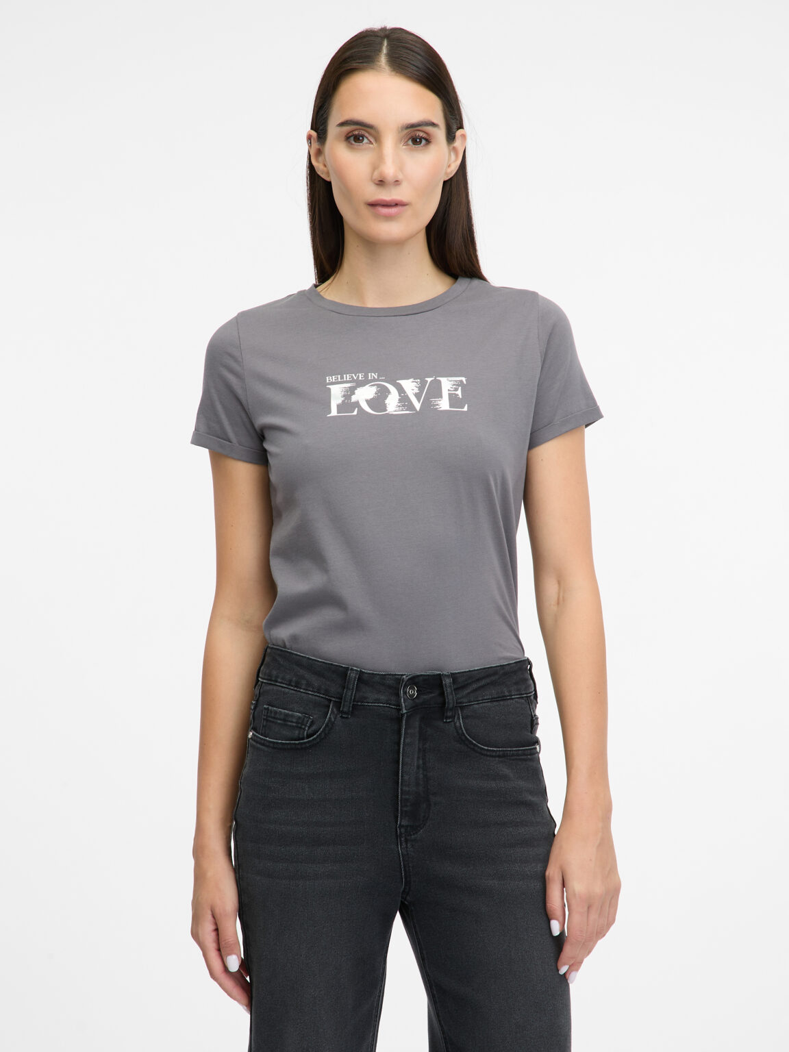 Grey women's short-sleeved T-shirt ORSAY - Women's