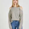 Grey women's sweatshirt with open shoulders Pepe Jeans Moni - Women's