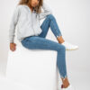 Grey zip-up hoodie with pockets