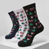 Grumpy Santa Christmas Socks - 3-Pack Black/Navy/White