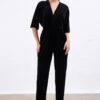 Gusto Velvet Jumpsuit - Black