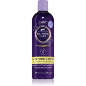 HASK Blonde Care Purple Shampoo lila sampon semlegesíti a sárgás tónusokat 355 ml-ár