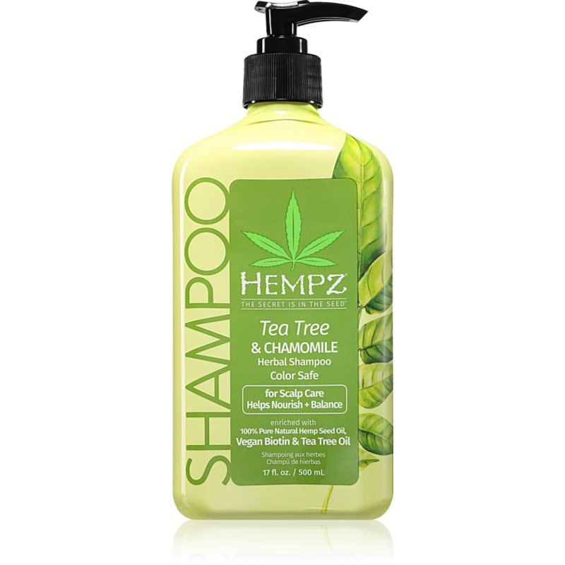 HEMPZ Tea Tree & Chamomile könnyű hidratáló sampon hajra 500 ml