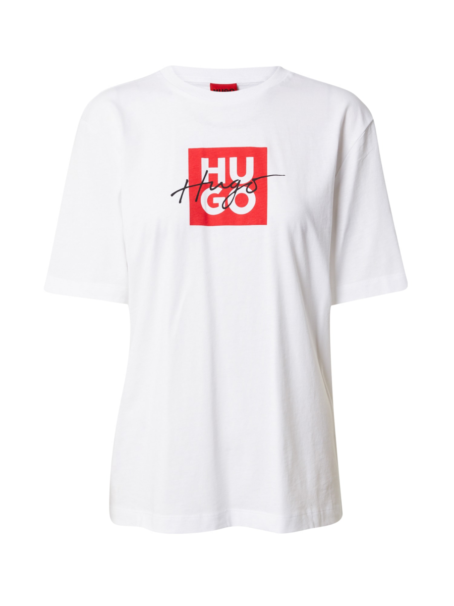 HUGO Póló 'Dashire'  tűzpiros / fekete / fehér-Hungary