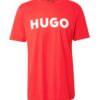 HUGO Póló 'Dulivio'  világospiros / fehér-hu