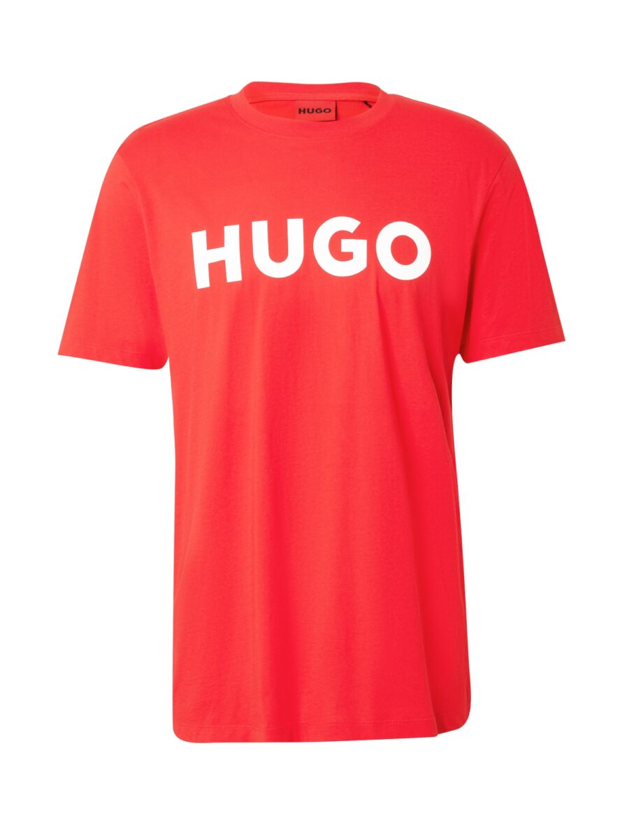 HUGO Póló 'Dulivio'  világospiros / fehér-hu