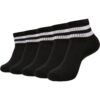 Half Cuff Logo Sports Socks 5 Pack Black